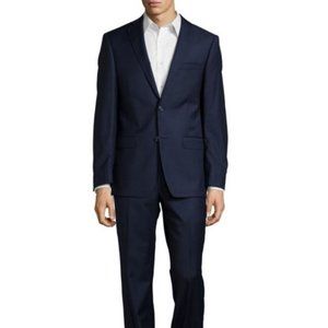 Michael Kors Wool 2Button Solid Navy Suit Size 44R